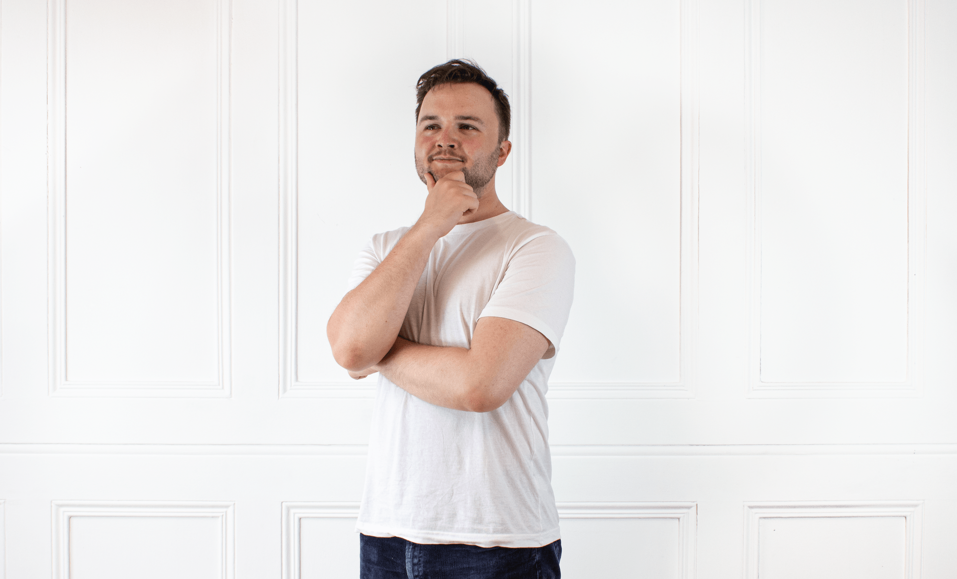 Ben Greenwood thinking about B2B tech copywriting